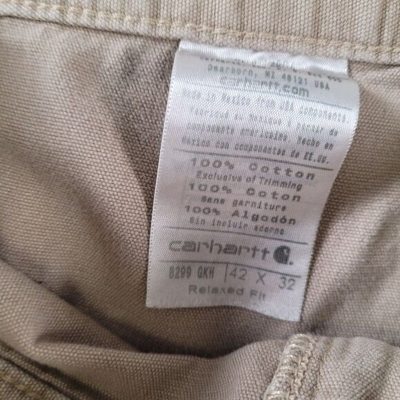 Carhartt Relaxed Fit Beige Pants Mens Actual Size 42‎ x 31 - Picture 5 of 8